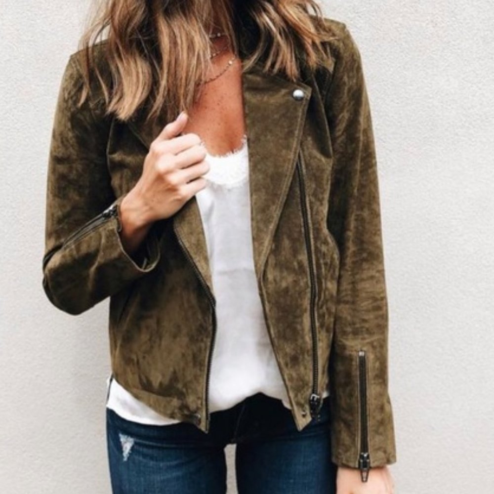BLANKNYC No Limit Suede Moto Jacket